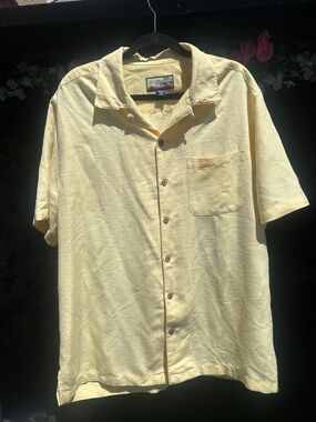 Men's Short-Sleeve Camp Shirt - Light Yellow